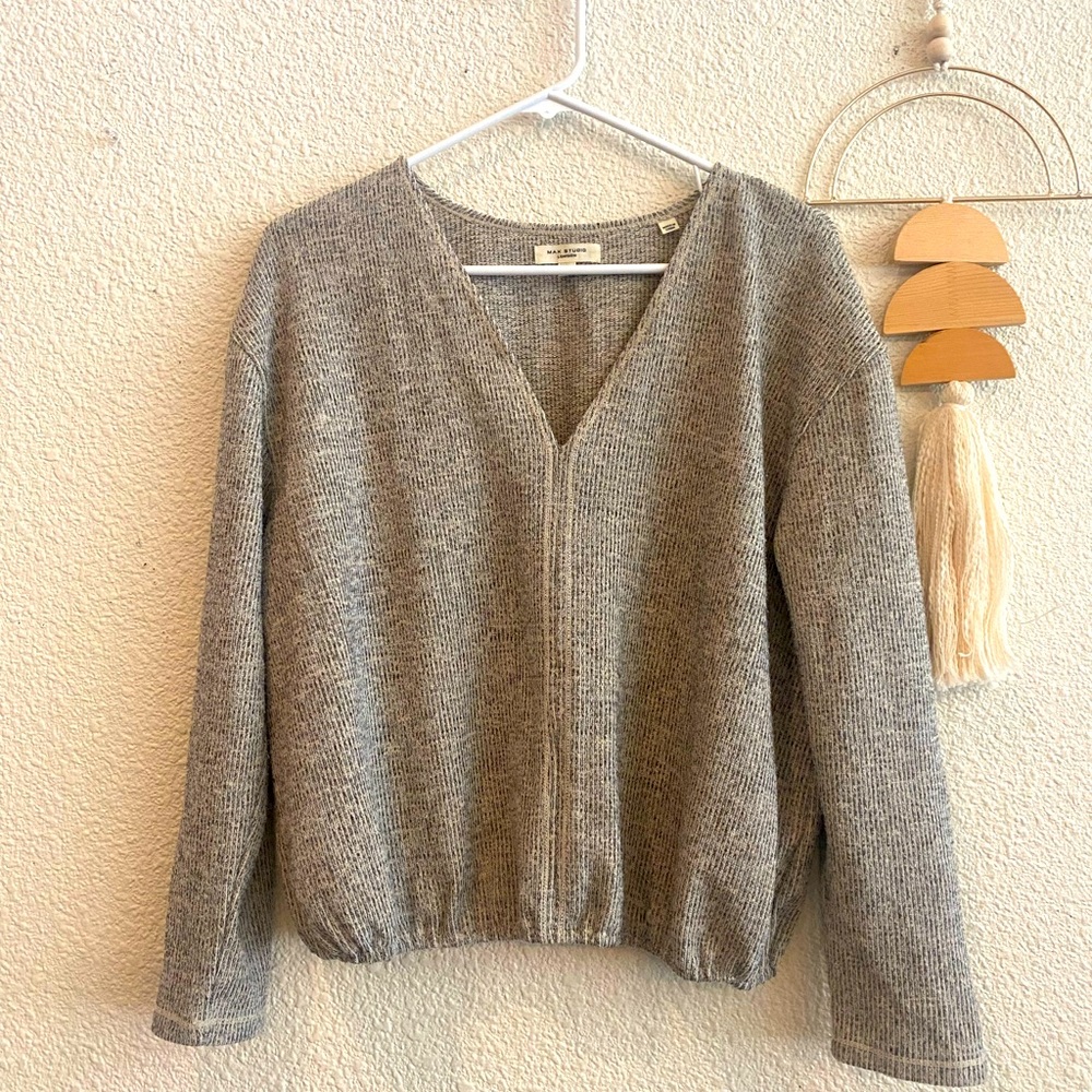 Max Studio London grey sweater top, women’s medium.